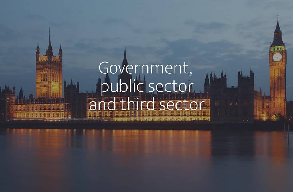 Government, public sector and third sector