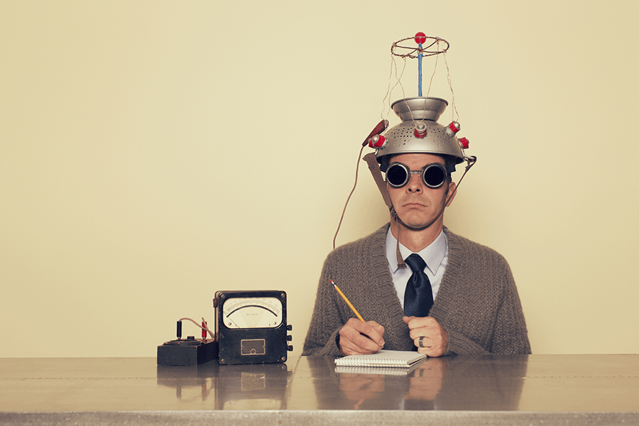 Leadership assessment and psychometric assessment - a humorous image of someone undertaking  testing.
